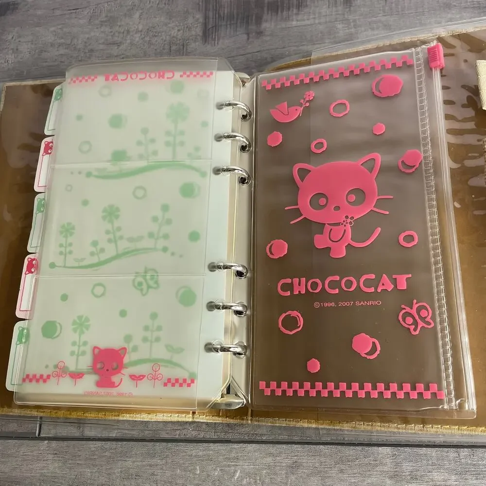 NOS Vintage SANRIO CHOCOCAT 1996 Undated Planner Tan Pink Address Book Organizer